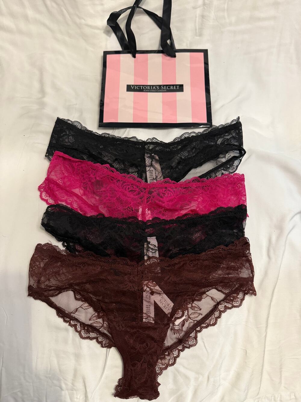 NWT Victoria’s Secret High-Leg Sheer Cheeky Panty Lot – Size S (4 pairs)